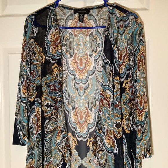 R&M Richards womens Paisley Foil Print Flyway Jacket - Picture 3 of 3